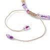3Pcs 3 Color Natural Pearl & Glass Seed Braided Bead Bracelets Set BJEW-JB09535-5