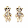 Brass Micro Pave Clear Cubic Zirconia Pendants KK-T056-80G-NF-1