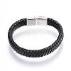 Braided Leather Cord Bracelets BJEW-P099-05B-2