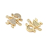 Brass Micro Pave Colorful Cubic Zirconia Connector Charms for Jewelry Making CU-CBAAA59-01G-04-2