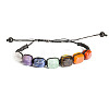 Adjustable Natural Mixed Stone Braided Bead Bracelet PW-WG79067-03-1