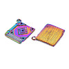 Rainbow Color Alloy Pendants for Teachers' Day PALLOY-S180-290-NR-3