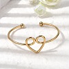 304 Stainless Steel Cuff Bangles for Women BJEW-Z150-02G-01-2