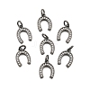 CZ Brass Micro Pave Cubic Zirconia Horse Shoe Charms ZIRC-L018-13B-1