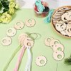 Flower Shape Wood Floss Bobbin AJEW-GF0011-05-3