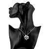 Women Silver Color Plated Brass Cubic Zirconia Tree Pendant Necklace NJEW-BB01561-5