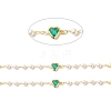 Brass Glass Heart Link Chains CHC-E024-07G-2