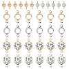 36Pcs 6 Styles Brass Pave Clear Cubic Zirconia Links KK-FH0008-12-1