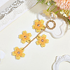 1Pc PU Leather Flower Pendant Decorations HJEW-CL0001-25-4