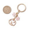 Cat & Flower Alloy Enamel Keychains KEYC-JKC01062-3