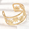 304 Stainless Steel Open Cuff BangleS for Women BJEW-K306-01G-2