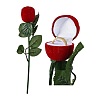 1Pc Flocking Plastic Rose Finger Ring Boxes VBOX-YW0001-03-1