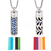 2Pcs 2 Styles Anti-Tarnish Stainless Steel Mini Hollow Column Perfume Bottle Necklaces NJEW-DR0001-02B-1