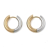 201 Stainless Steel Two Tone Hoop Earrings EJEW-Q002-01G-05-4