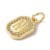 Real 18K Gold Plated Brass Micro Pave Clear Cubic Zirconia Pendants KK-L216-002G-N-2