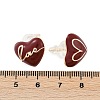 Brass Enamel Stud Earrings EJEW-P301-13G-5