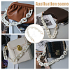 Acrylic Imitation Pearl Rectangle Link Purse Chains FIND-WH0126-254-5