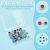 Unicraftale 48Pcs 8 Colors Electroplated Natural Quartz Stainless Steel Faceted Flower Charms STAS-UN0056-90-5