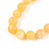 Round Natural Yellow Jade Beaded Necklaces NJEW-F327-02B-04-01-4