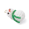 Glass Seed Beaded Snowman Pendants PALLOY-MZ01007-01-3