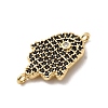 Religion Brass Micro Pave Cubic Zirconia Connector Charms KK-H529-01A-G03-2