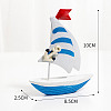 Anchor Pattern Mini Sailboat Model Display Decoration PW22060285676-1