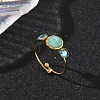 Natural Amazonite Adjustable Finger Rings for Women RJEW-A101-01G-01-1