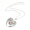 Zinc Tibetan Style Alloy Angel Wing Heart Pendant Necklaces NJEW-G328-B03-2