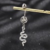 Alloy Rhinestone Snake Curved Barbell Belly Rings AJEW-R007-03P-05-1
