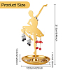 Dancer Iron Earring Display Stands with Round Tray EDIS-WH0016-019B-2