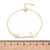 Brass Micro Pave Clear Cubic Zirconia White Butterfly Link Bracelets KK-CBA6980-21G-5