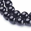 Natural Black Onyx Round Beads Strands GSR12mmC097-2