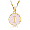Natural Shell Initial Letter Pendant Necklace LE4192-8-1