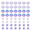 100Pcs 4 Styles Baking Paint Transparent Glass Bead Caps DGLA-TA0001-50-2