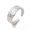 Non-Tarnish 304 Stainless Steel Mushroom Open Cuff Ring for Women RJEW-K245-29P-3