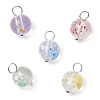 Baking Paint Glass Beads Charms PALLOY-JF03132-02-1