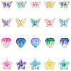 10Pcs 5 Colors Rack Plating Alloy Enamel Pendants ENAM-YW0004-60-2