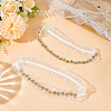 2Pcs Flower Pattern Polyester Lace Elastic Bridal Garters AJEW-WH0007-28-7