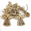 Unfinished Wood Pendant Decorations XMAS-PW0001-170-35-1