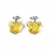 Faceted Transparent Glass Charms GLAA-T024-06L-2