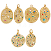 6Pcs 3 Styles Brass Micro Pave Colorful Cubic Zirconia Pendants FIND-WR0012-71-1