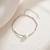 Shell Pearl & 925 Sterling Silver Beaded Bracelets for Women BJEW-G724-01P-2