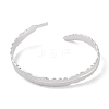 Non-Tarnish 304 Stainless Steel Leaf Open Cuff Bangles for Women BJEW-C071-15P-2