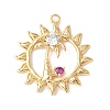 Brass Micro Pave Clear Cubic Zirconia Pendants KK-U064-05G-1