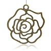 Tibetan Style Filigree Alloy Rose Big Pendants PALLOY-J154-63AB-NF-1