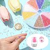 120G 10 Colors Transparent Colours Rainbow Plated Round Hole Glass Bugle Beads SEED-CJ0001-27-2