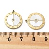 PVD Vacuum Plating 304 Stainless Steel Pave Shell Flat Round Roman Numerals Pendants STAS-R130-25G-3