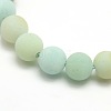 Natural Frosted Flower Amazonite Round Bead Strands X-G-M064-8mm-07-2