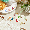 Handmade Lampwork Moon Pendant Locking Stitch Markers HJEW-NB00131-4