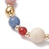 Round Natural Mixed Gemstone Beads Stretch Bracelets BJEW-JB11233-4